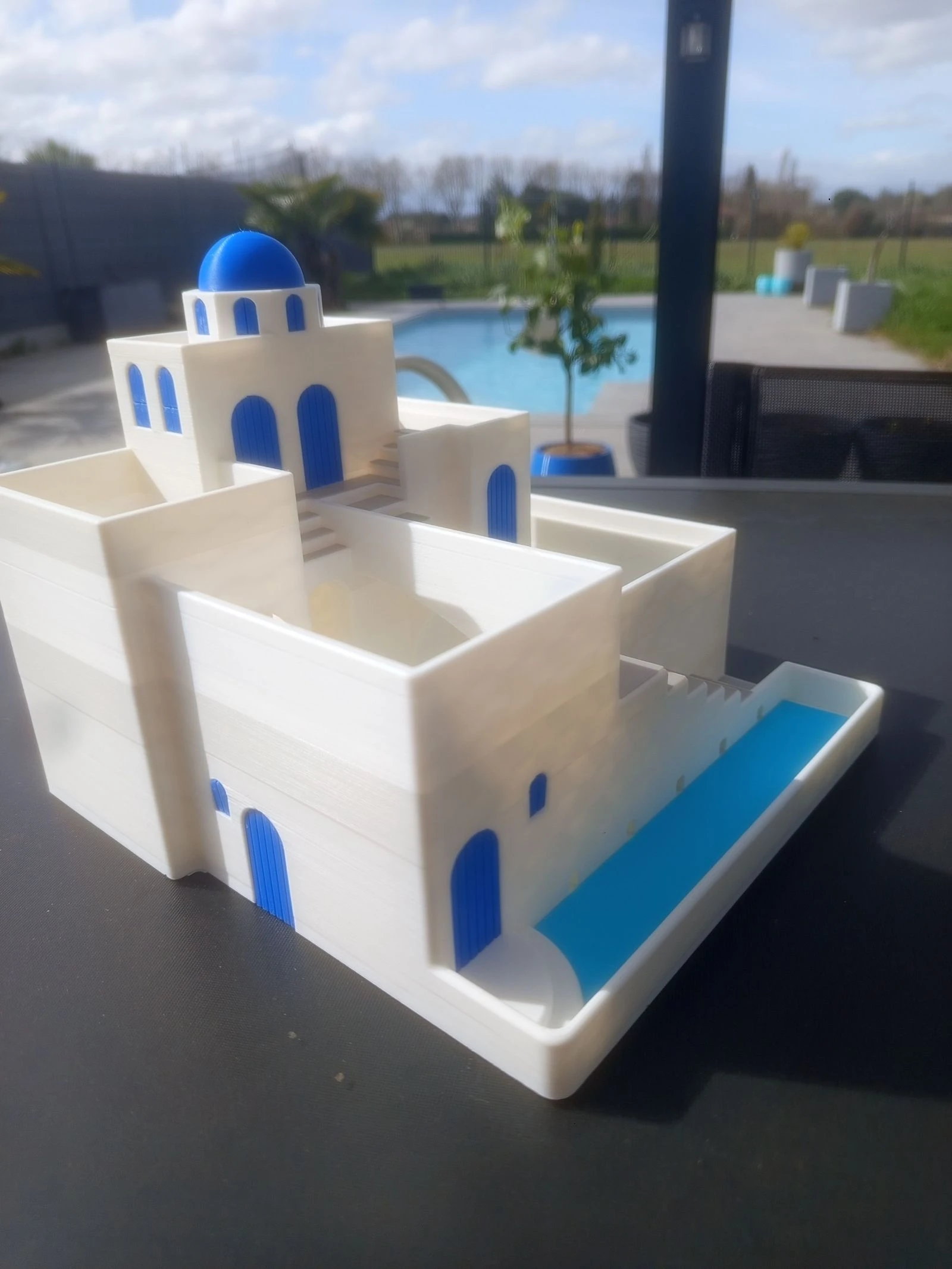 Jardinière 24 cm Grecia persianas azules Santorini 💙 – photo 5